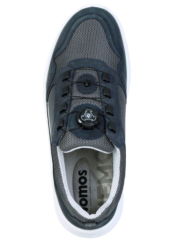 Sportliche Herren-Slipper, Weite H, mit herausnehmbares Fu&szlig;bett BLAU-GRAU