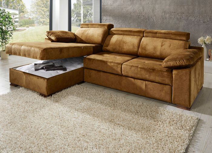 Polsterecke mit Bettfunktion und verstellbaren Kopfst&uuml;tzen CAMEL