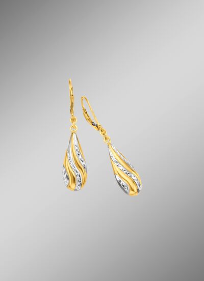 Diamantierte Ohrringe in Bicolor 