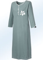 Zweierpack Nachthemden, uni und allover dessiniert mit Knopfleiste 