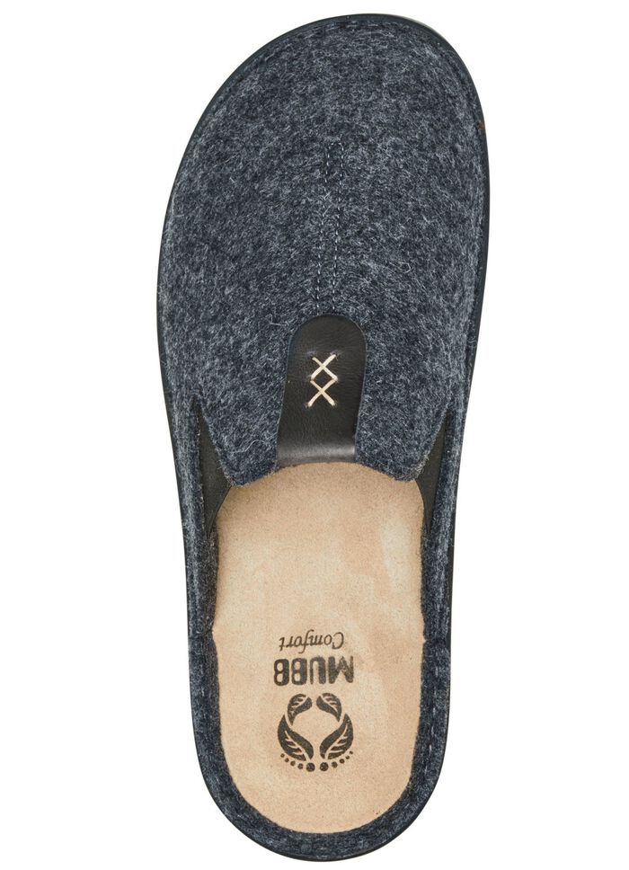 Mubb Pantoffel mit seitlich eingesetzten Gummiz&uuml;gen ANTHRAZIT