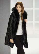 Longjacke mit Kroko-Dessin 