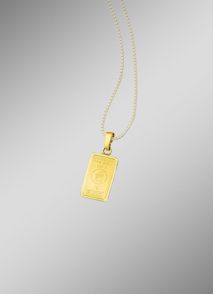 Wundervolle Feingoldbarren-Anh&auml;nger 