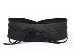 Modischer Leder-Bindeg&uuml;rtel, 8 cm breit  SCHWARZ