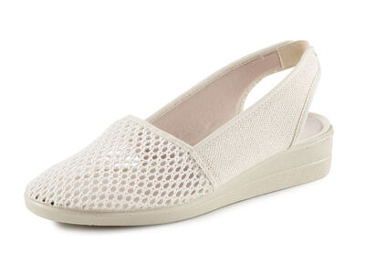 ELENA EDEN Sandale aus luftigem Meshmaterial und Textil mit Metallicschimmer 