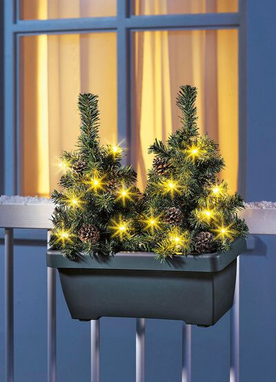 Balkonkasten mit LED-Bäumchen 