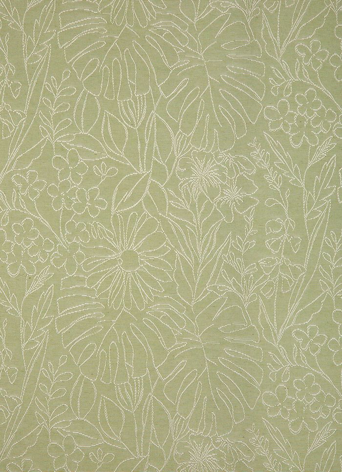 Herrliche &Uuml;bergardine mit aufgesticktem Dessin GR&Uuml;N