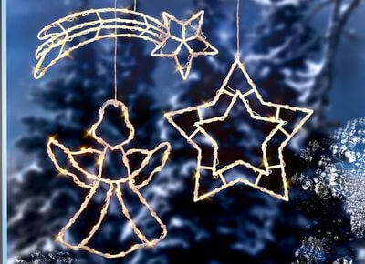 Beleuchtete Fensterdekorationen, batteriebetrieben 