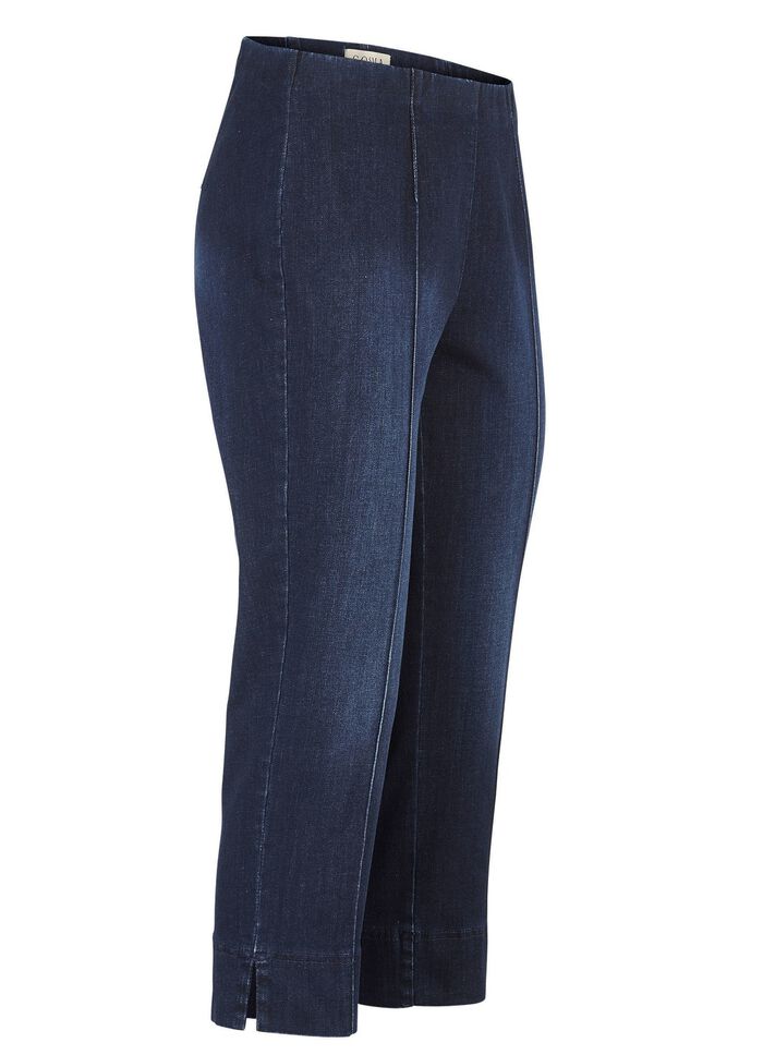 Capri-Jeans mit streckenden Biesen 