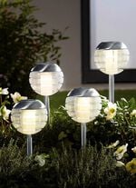 Solarleuchte mit Softone-LED, 4er-Set EDELSTAHL