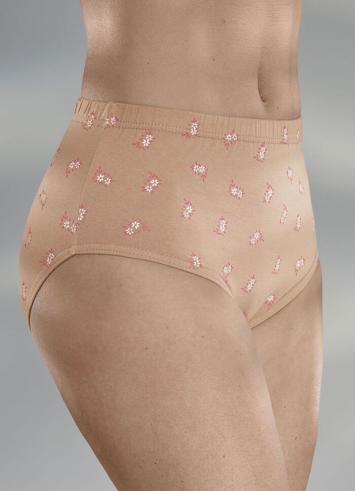 Viererpack Slips mit Bl&uuml;mchendessin 