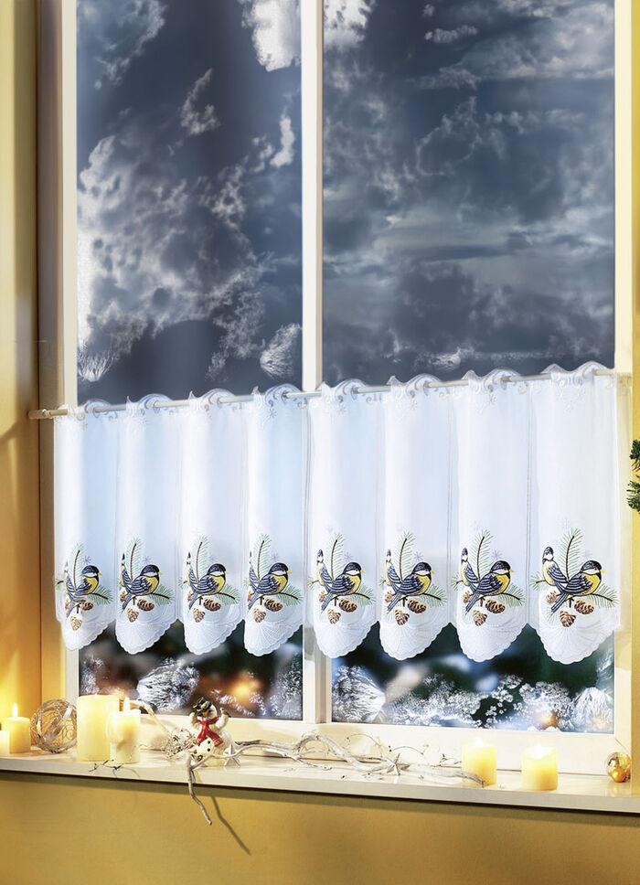 Kurzstore V&ouml;gel mit Plauener Stickerei 