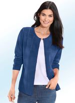 Strickjacke mit Karo-Ajourmuster BLAU