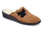 Pantoffel aus Rind-Veloursleder CAMEL