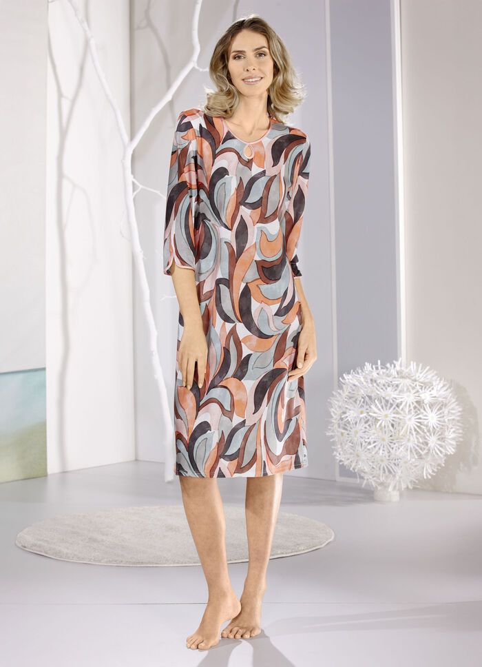 Nachthemd, wadenlang und Tropfenausschnitt 