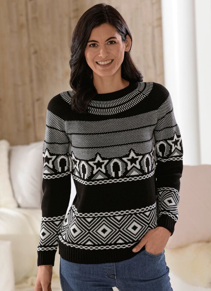 Pullover mit Muster rundum 