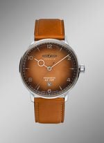 Zeppelin-Quartz-Herrenuhr mit Edelstahlgeh&auml;use und Lederband 