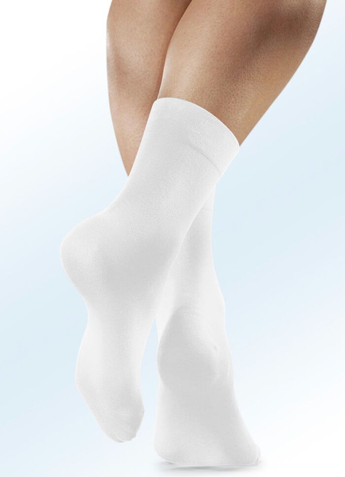 Rogo 4 Paar Socken mit extra weitem Schaft 2X MARINE, 2X WEISS