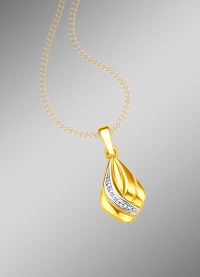 Anh&auml;nger in Bicolor mit Diamant 