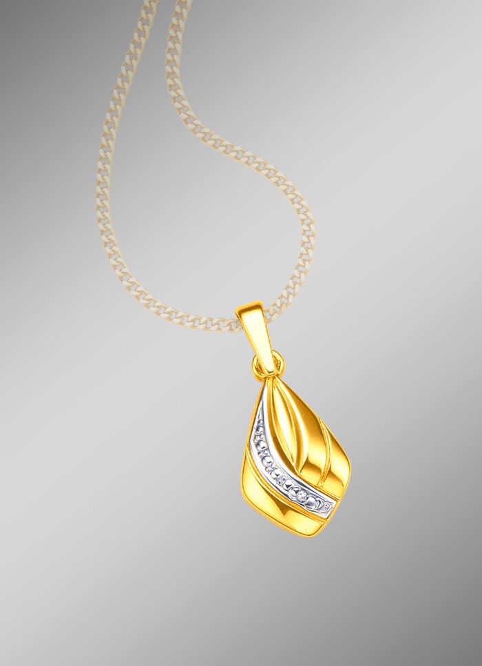 Anh&auml;nger in Bicolor mit Diamant 