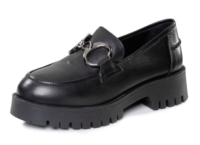 ELENA EDEN Loafer mit Metallschmuck SCHWARZ