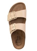 ELENA EDEN, bequeme Damen-Pantoletten, Weite H, mit Klettspange BEIGE