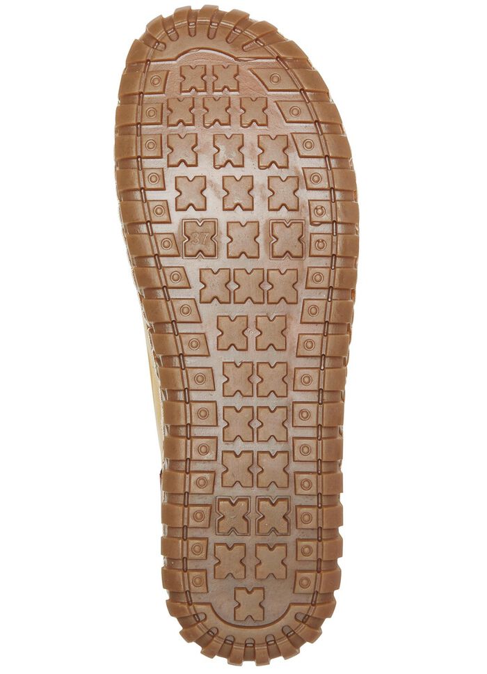 Gemini Slipper mit seitlich eingesetzten Gummiz&uuml;gen GELB-BRAUN