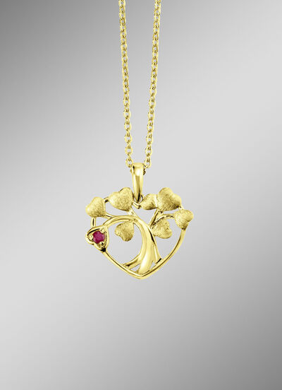 Anh&auml;nger Baum in Herz mit Ankerkette 