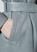 Lederkurzmantel mit Umlegekragen 