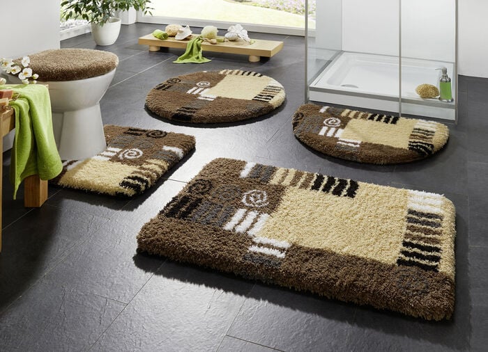 Badgarnitur mit rutschhemmend latexierter Rückseite BRAUN