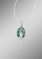 Anh&auml;nger mit Ankerkette und Lebensbaum-Motiv 