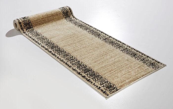 Hochwertiger Läufer nach Wunschmaß mit Rankenmotiv BEIGE