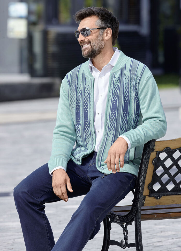 Gemusterte Jacke in 2 Farben MINT