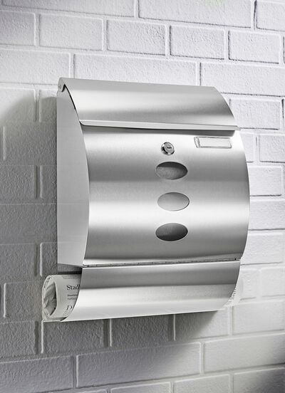 Abschlie&szlig;barer Edelstahl-Briefkasten 