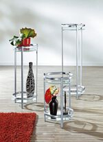 Edle Blumensäule aus messingfarbenem Stahlrohr ALU