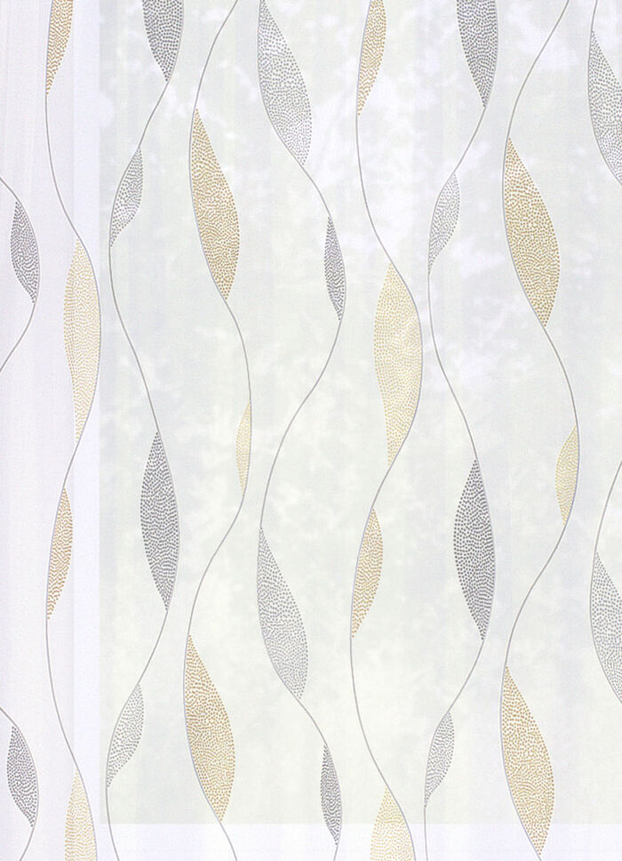 Store mit Punktewelle-Dessin GOLD-GRAU