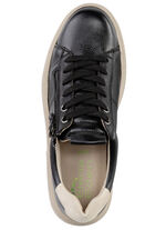 ELENA EDEN Schn&uuml;rschuh mit Velour-Besatz SCHWARZ-BEIGE