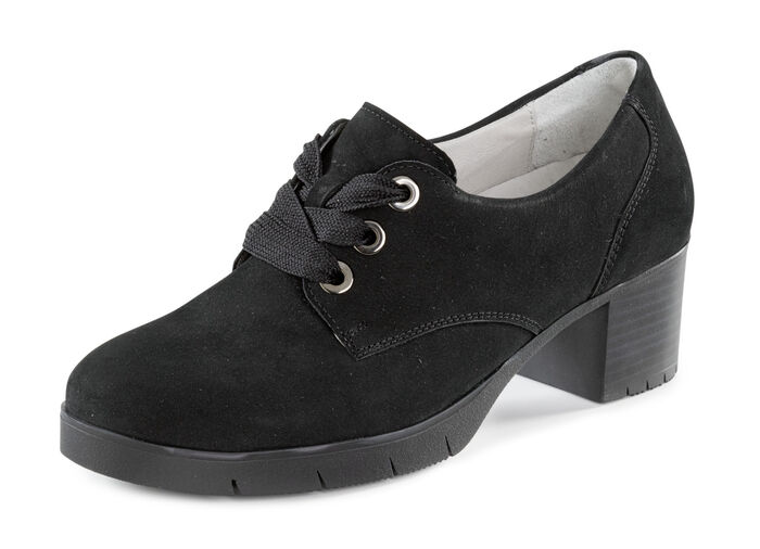 Waldläufer, bequemer Damen-Trotteur, Weite H, mit herausnehmbarem Fußbett SCHWARZ