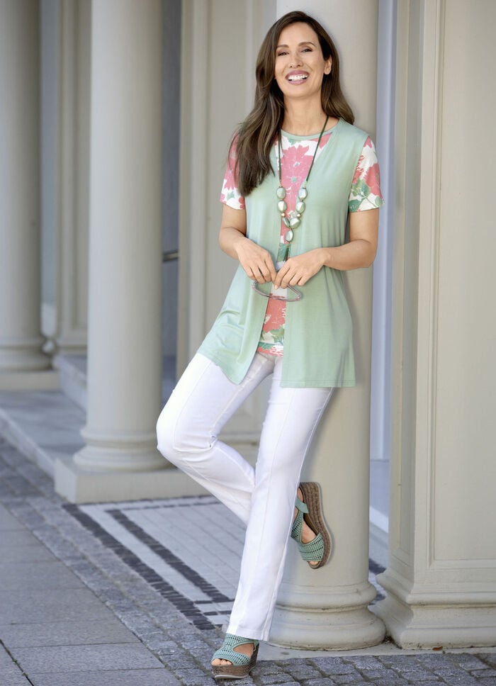 Hose mit schmaler Fußweite in 15 Farben ECRU