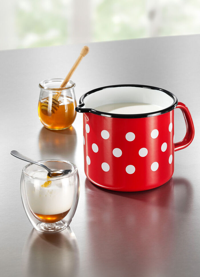 Milchtopf aus widerstandsfähigem Stahl-Emaille 