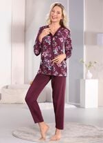 Schlafanzug mit Blende und Knopfleiste sowie langen &Auml;rmeln 