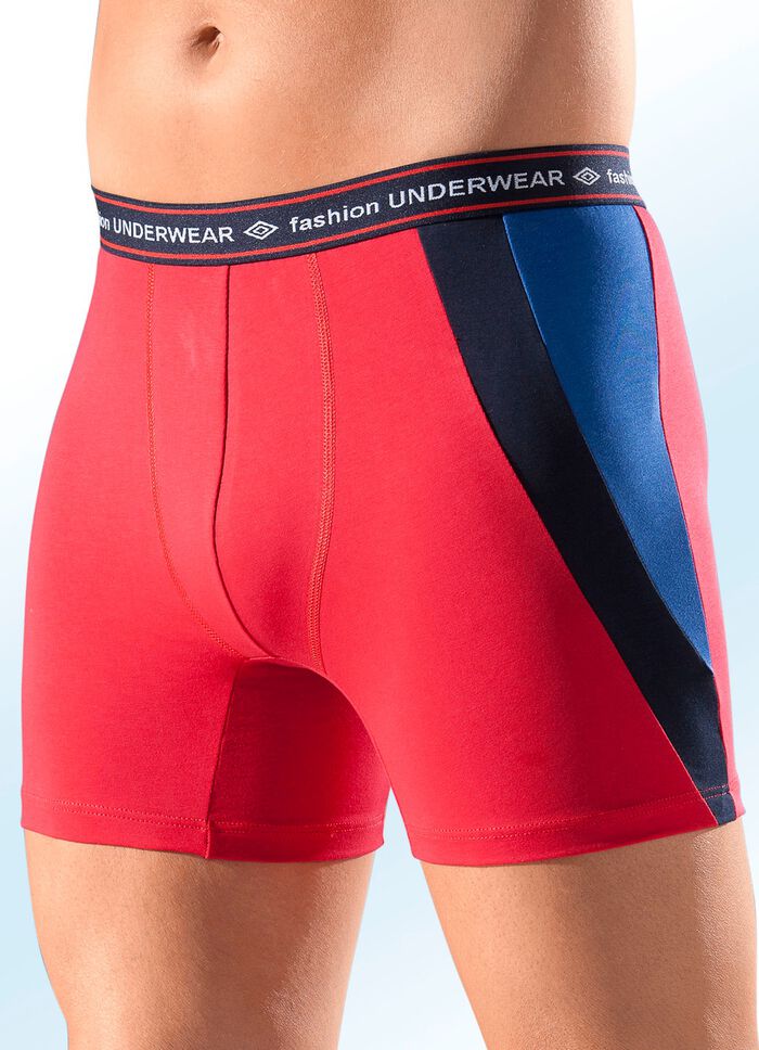 Viererpack Pants, uni mit Kontrasteins&auml;tzen 