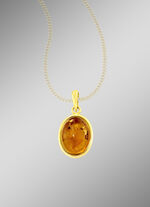 Klassischer Anhänger mit echt Bernstein 