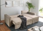 Polsterecke mit Bettfunktion BEIGE