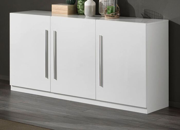Sideboard, 3-t&uuml;rig mit hochgl&auml;nzenden Oberfl&auml;chen 