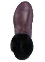 Stiefelette mit pfiffigem Pl&uuml;schbesatz BORDEAUX