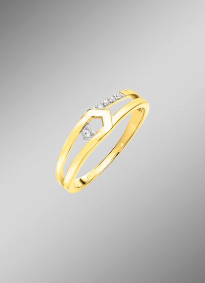 Moderner Damenring mit Zirkonia 