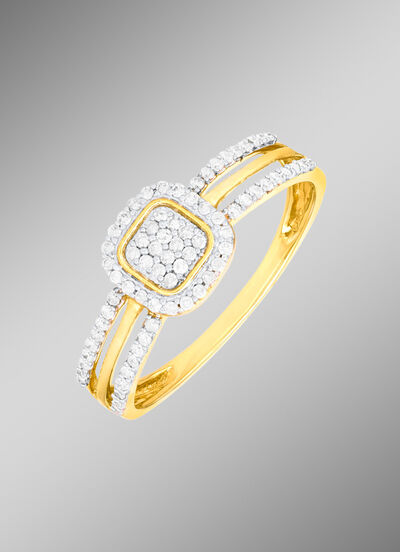 Edler Damenring mit 74 Diamanten 