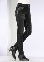 Jeans mit Ziern&auml;hten und Strasssteinen SCHWARZ