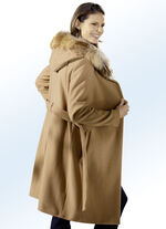 Mantel mit G&uuml;rtel und fester Kapuze 